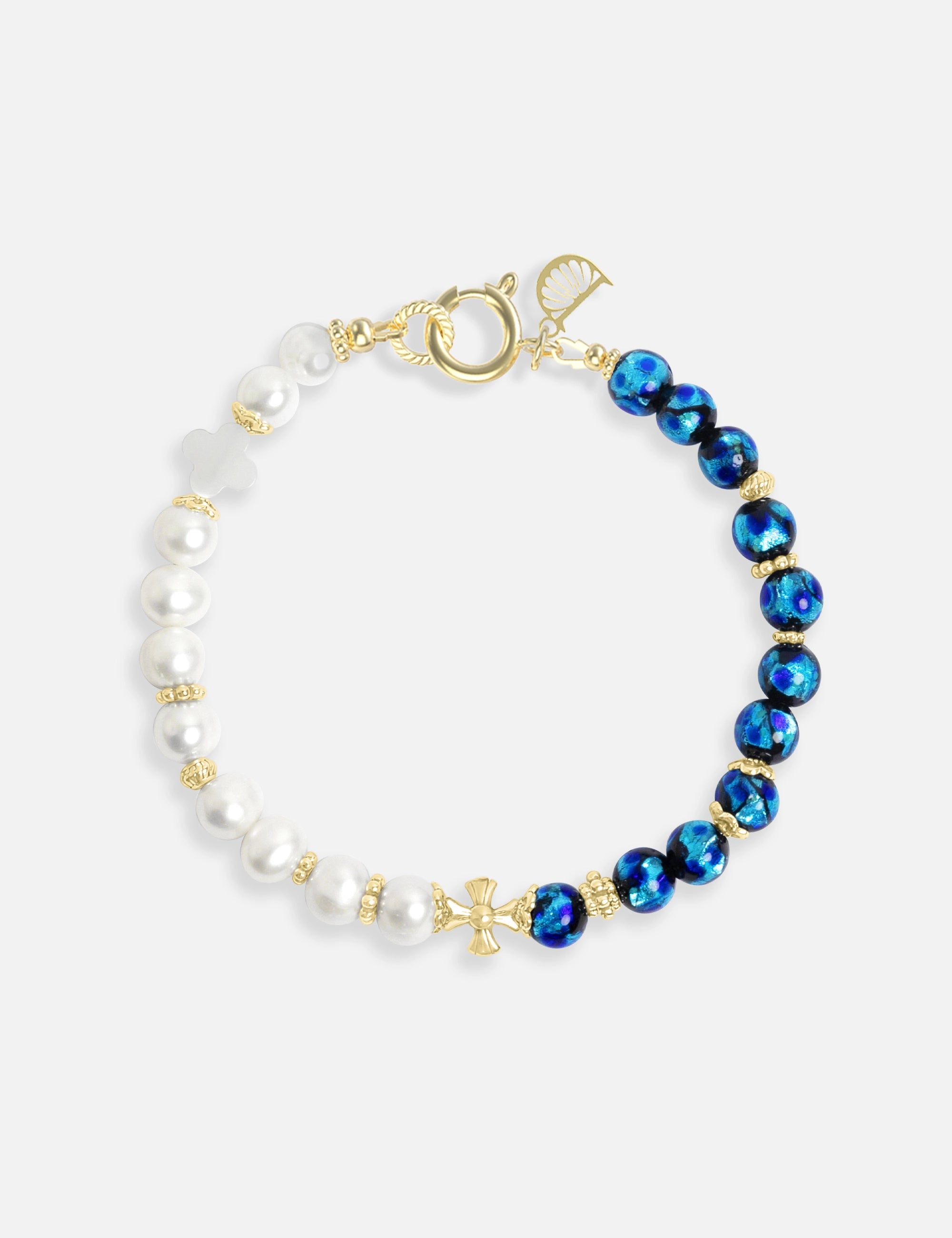 Bracelet perles de culture phosphorescent or