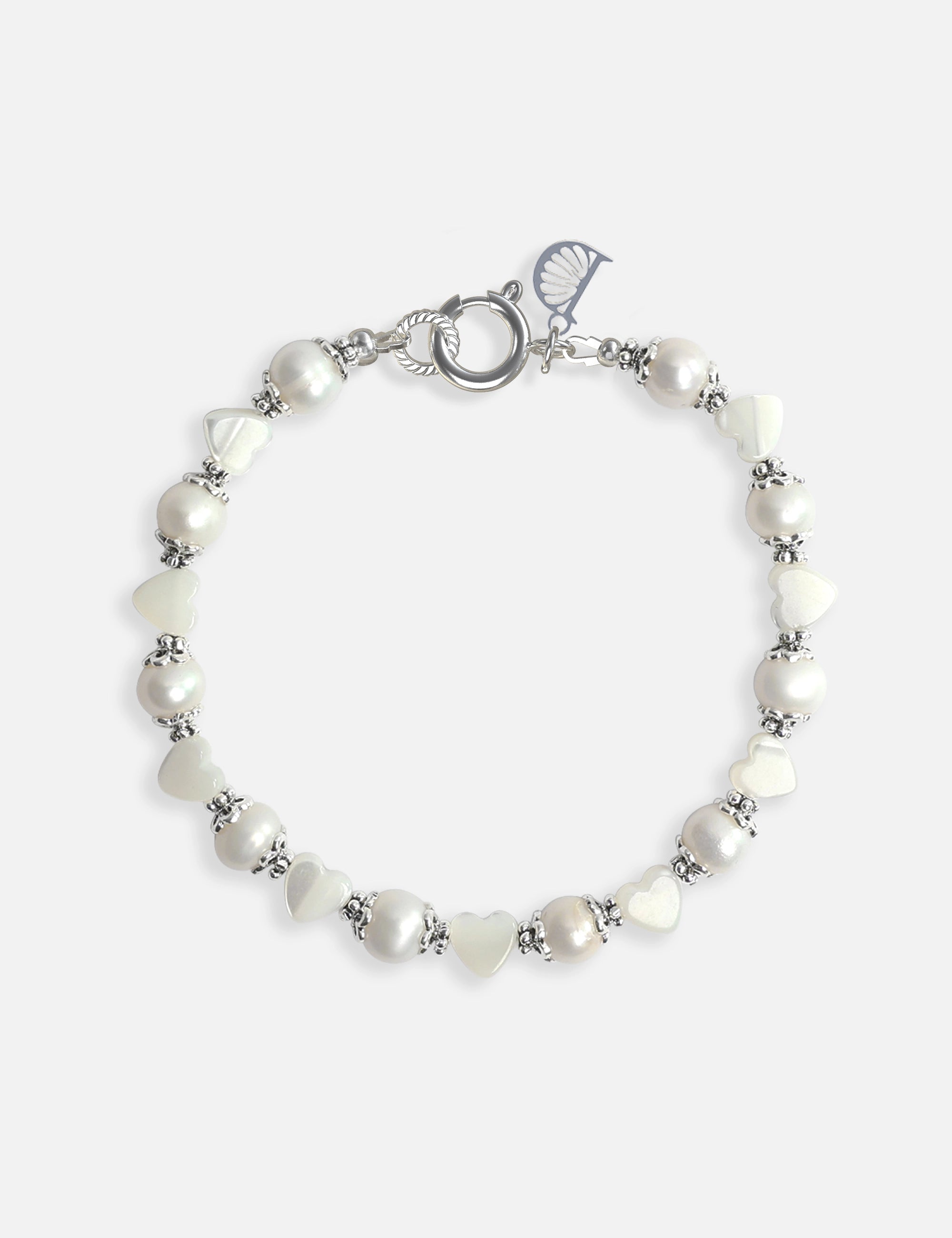 Bracelet perles de culture cœurs