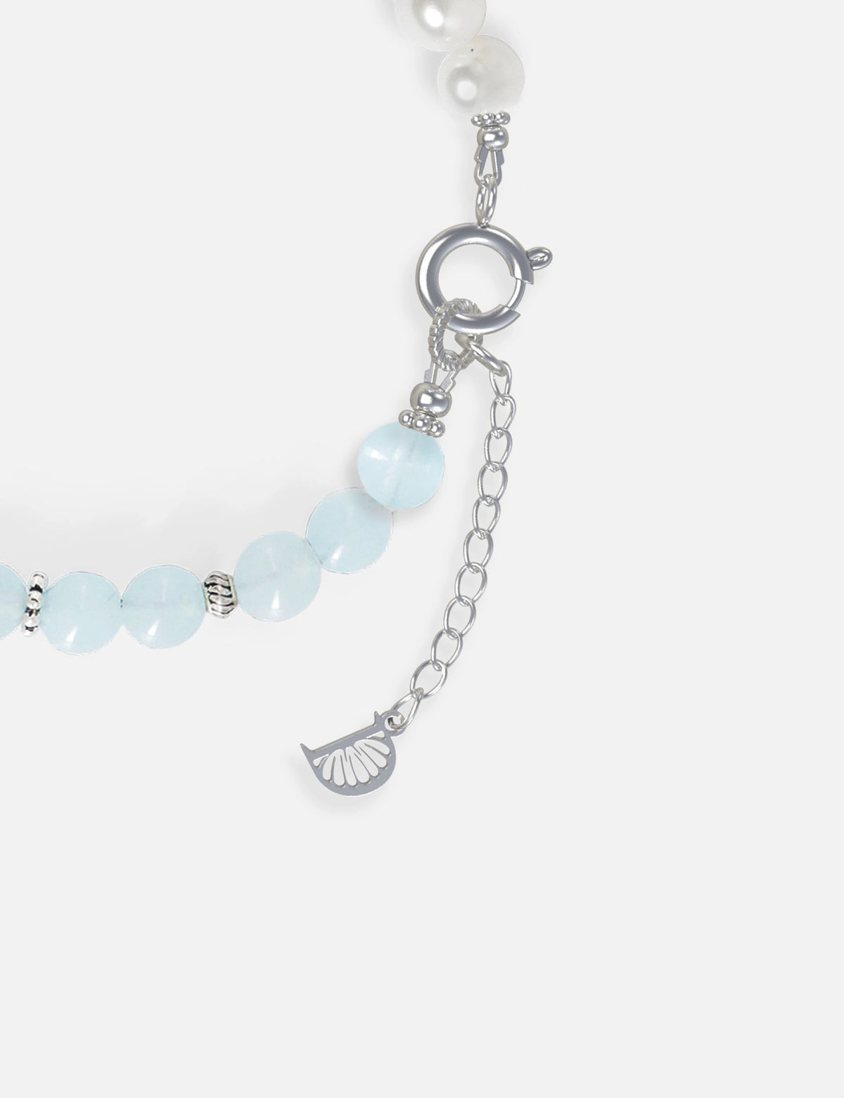 bracelet perles culture aigue-marine bleu