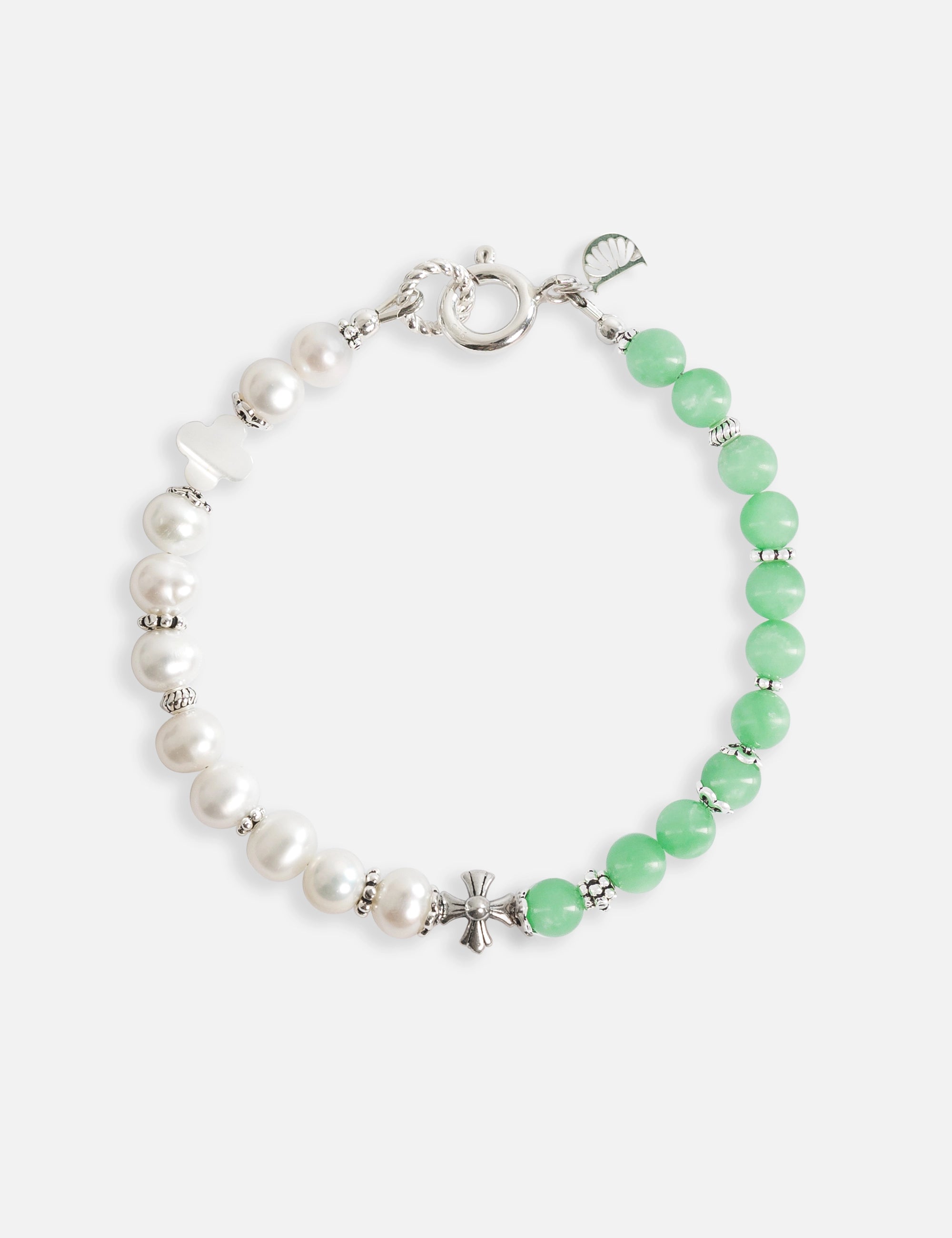 Bracelet perles de culture vert
