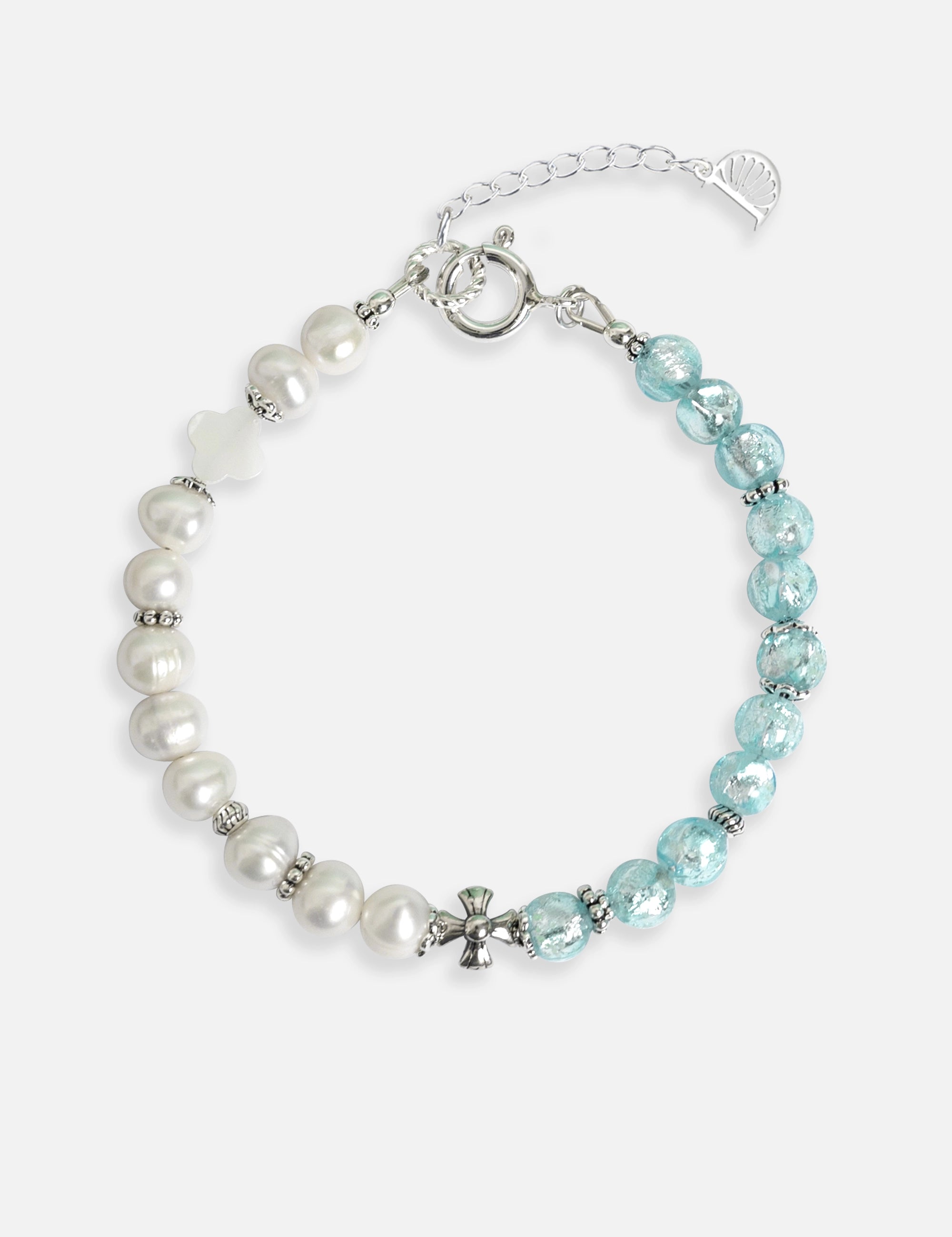 bracelet perles culture phosphorescent bleu