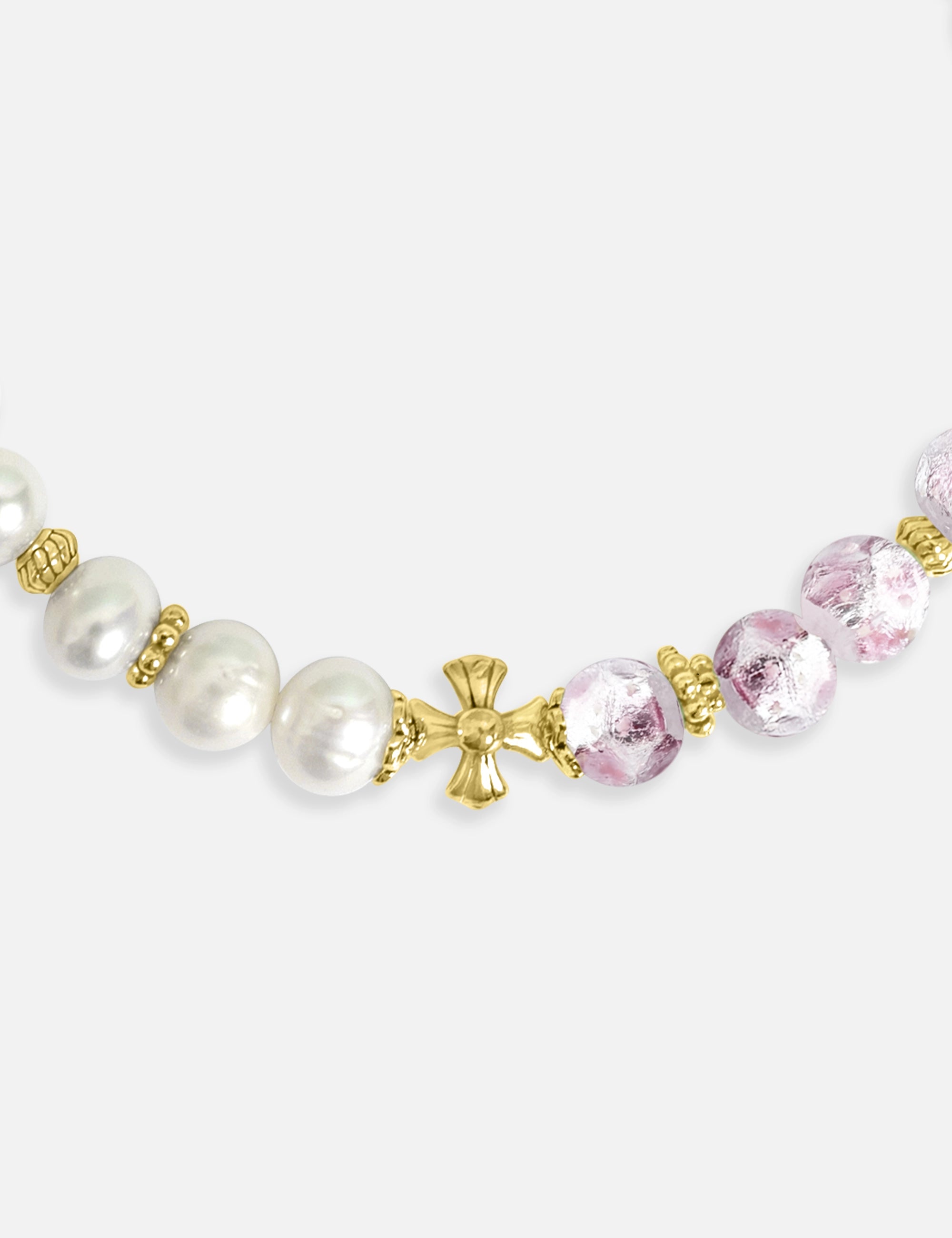 bracelet perles culture phosphorescent rose