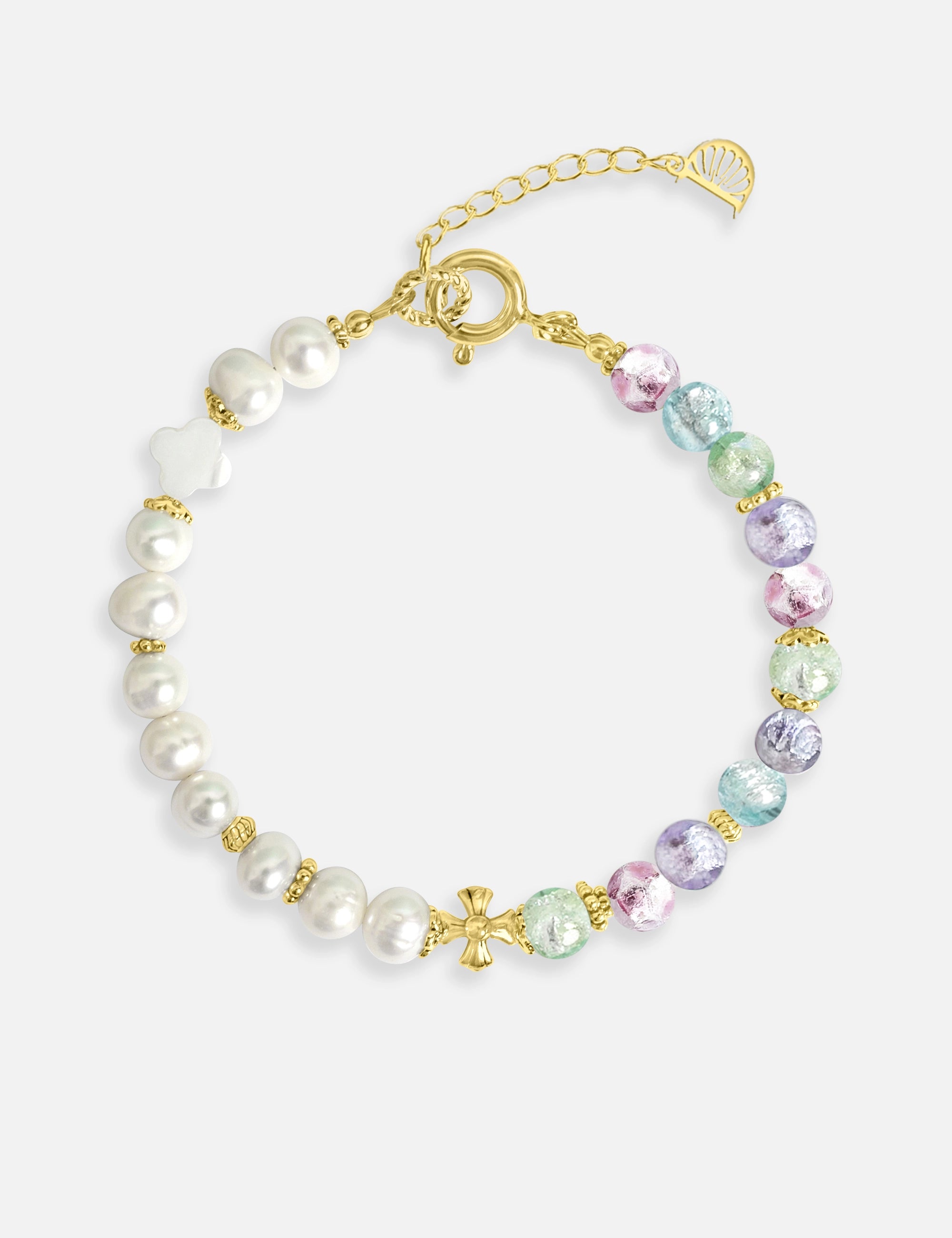 bracelet perles culture phosphorescent multicolore