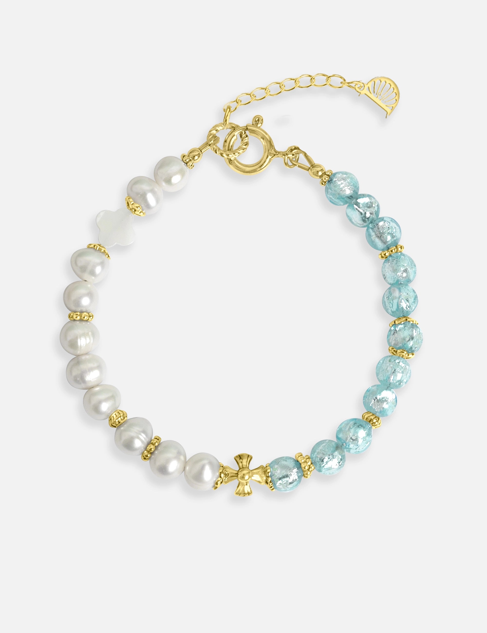 bracelet perles culture phosphorescent bleu