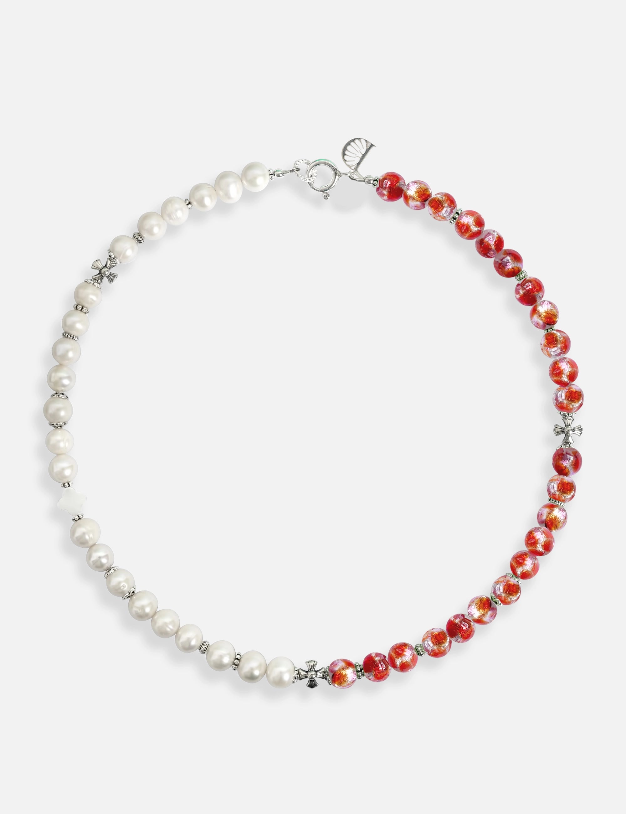 Collier perles de culture corail phosphorescent