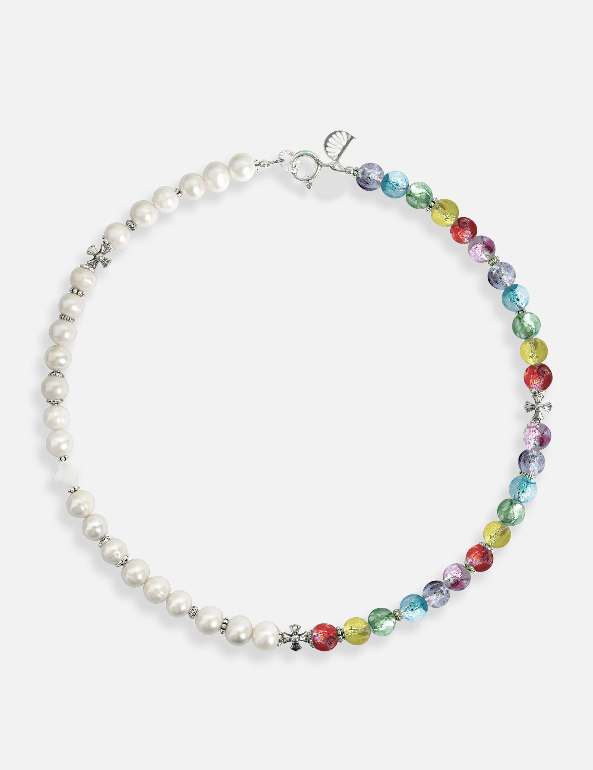 Collier perles culture multicolore phosphorescent