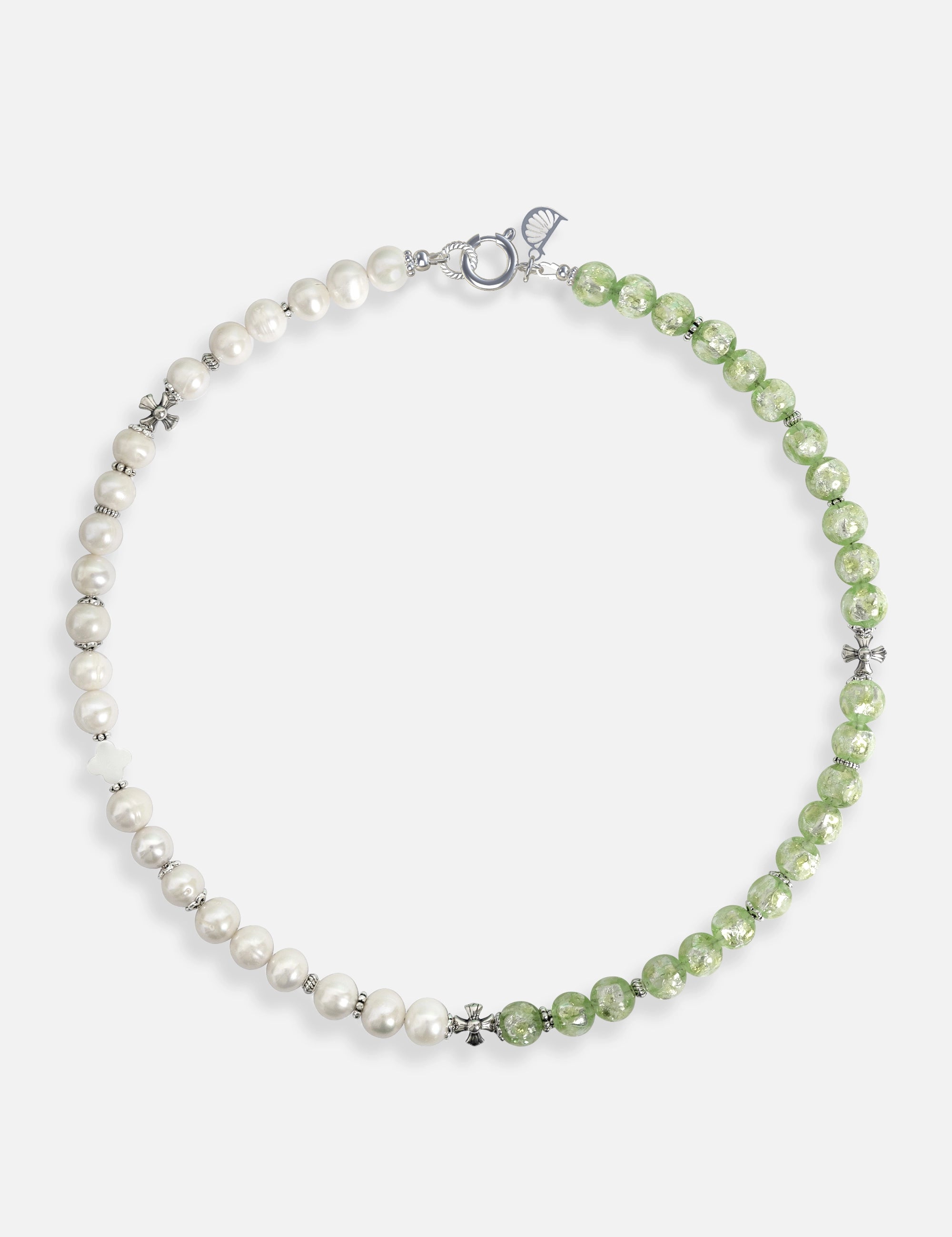 Bracelet perles de culture phosphorescent vert