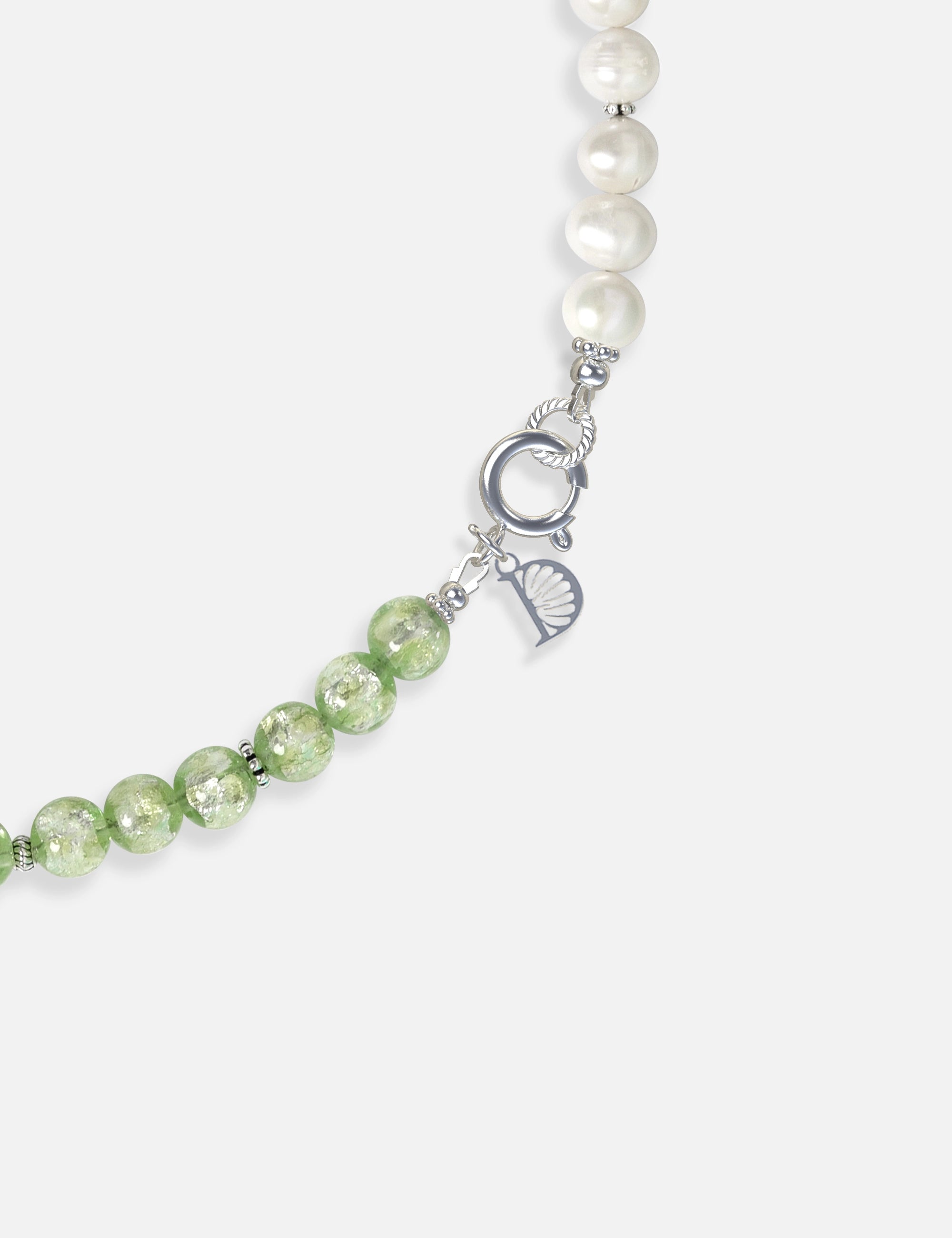 Bracelet perles de culture phosphorescent vert