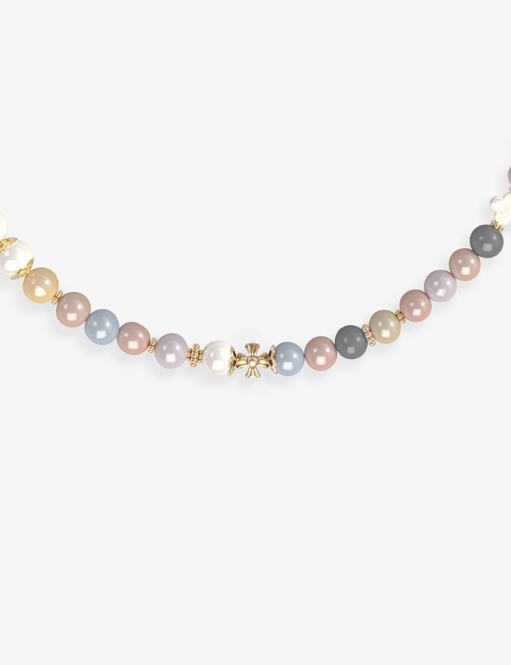collier perles culture multicolore