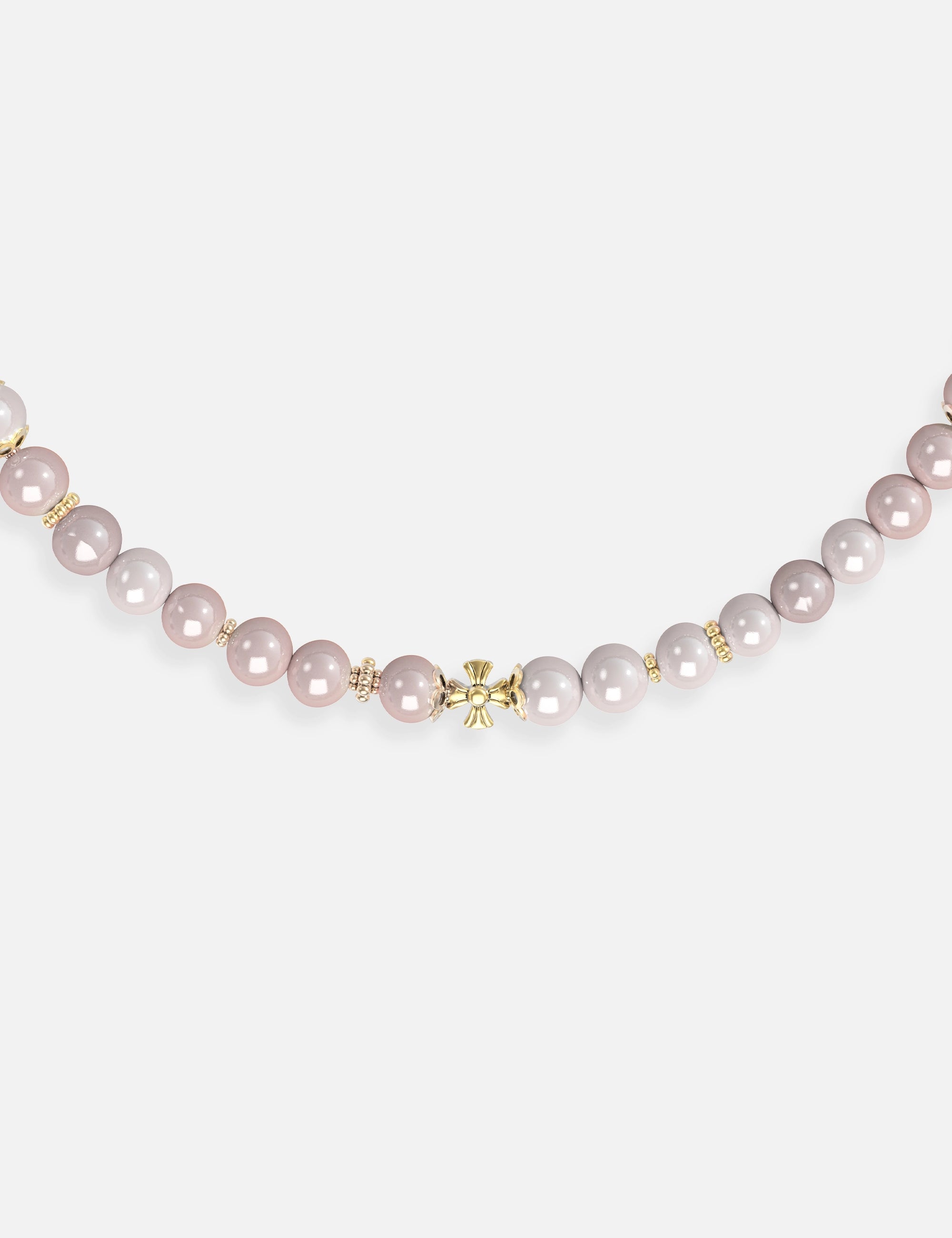 collier perles culture lilas doré