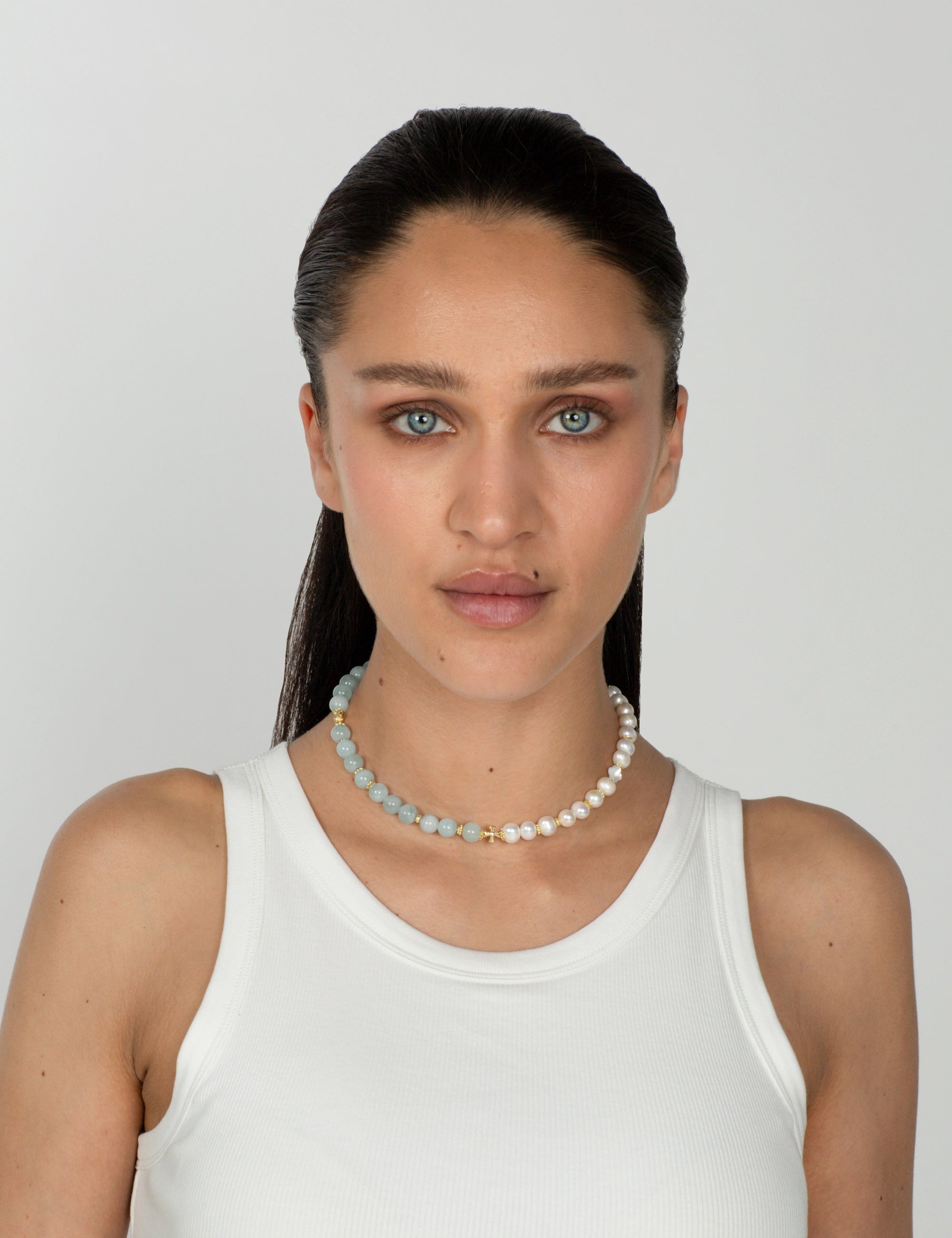Collier perles de culture doré