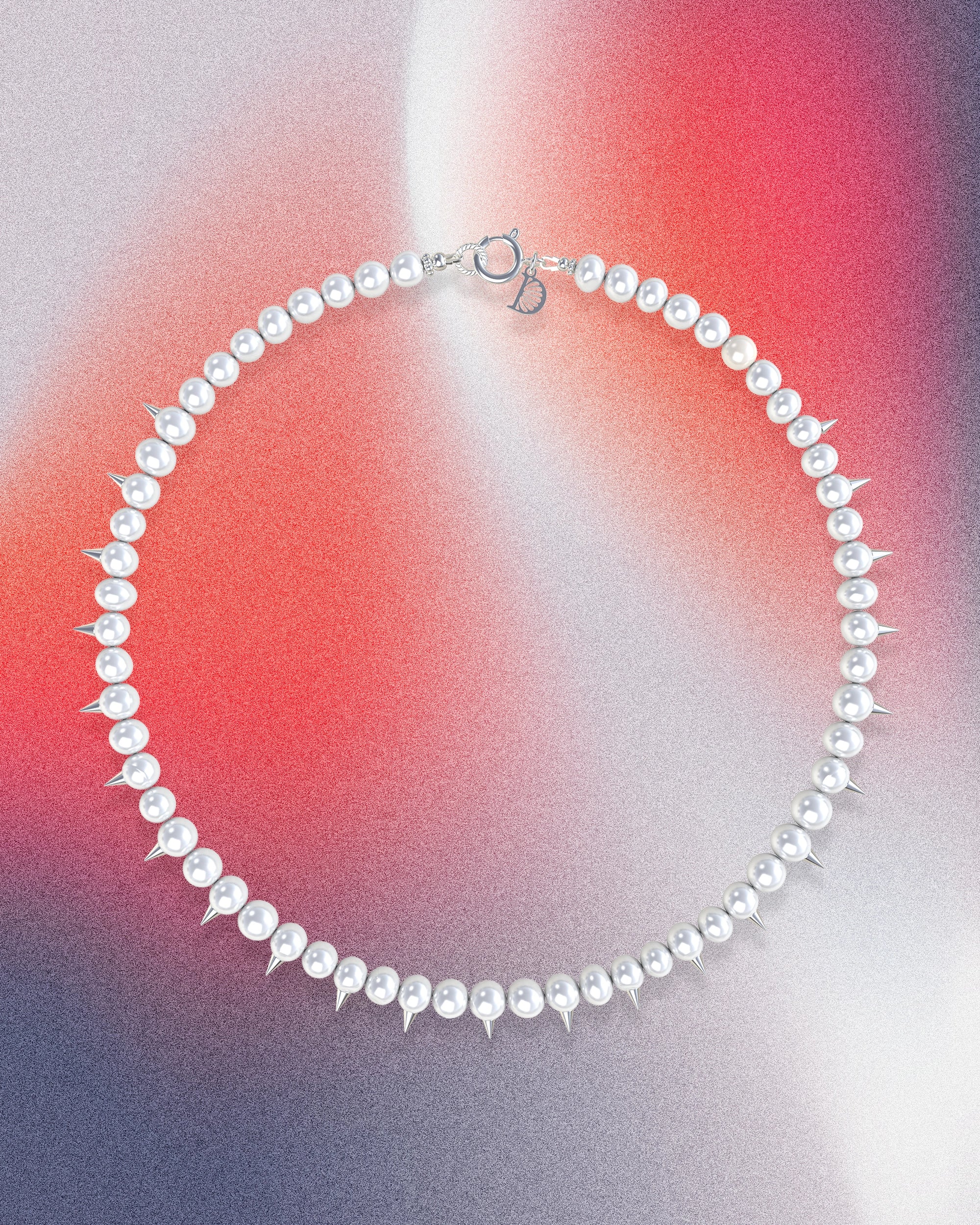 collier perles de culture pics argent